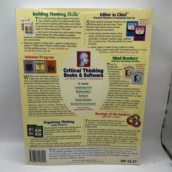 Building Thinking Skills Level 3 Verbal - Student Book Sandra Parks Howard Black - Picture 3 of 5